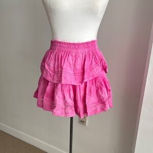 LoveShackFancy pink miniskirt